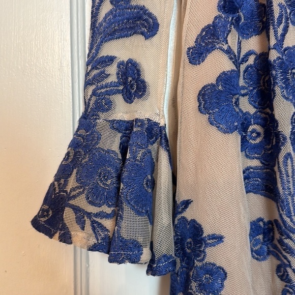 “For Love and Lemons” embroidered floral dress with mesh sheer sleeves - Picture 2 of 15